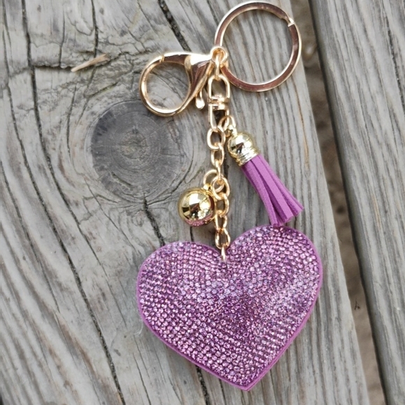 Accessories - Purple Heart Keychain with Gold Accents